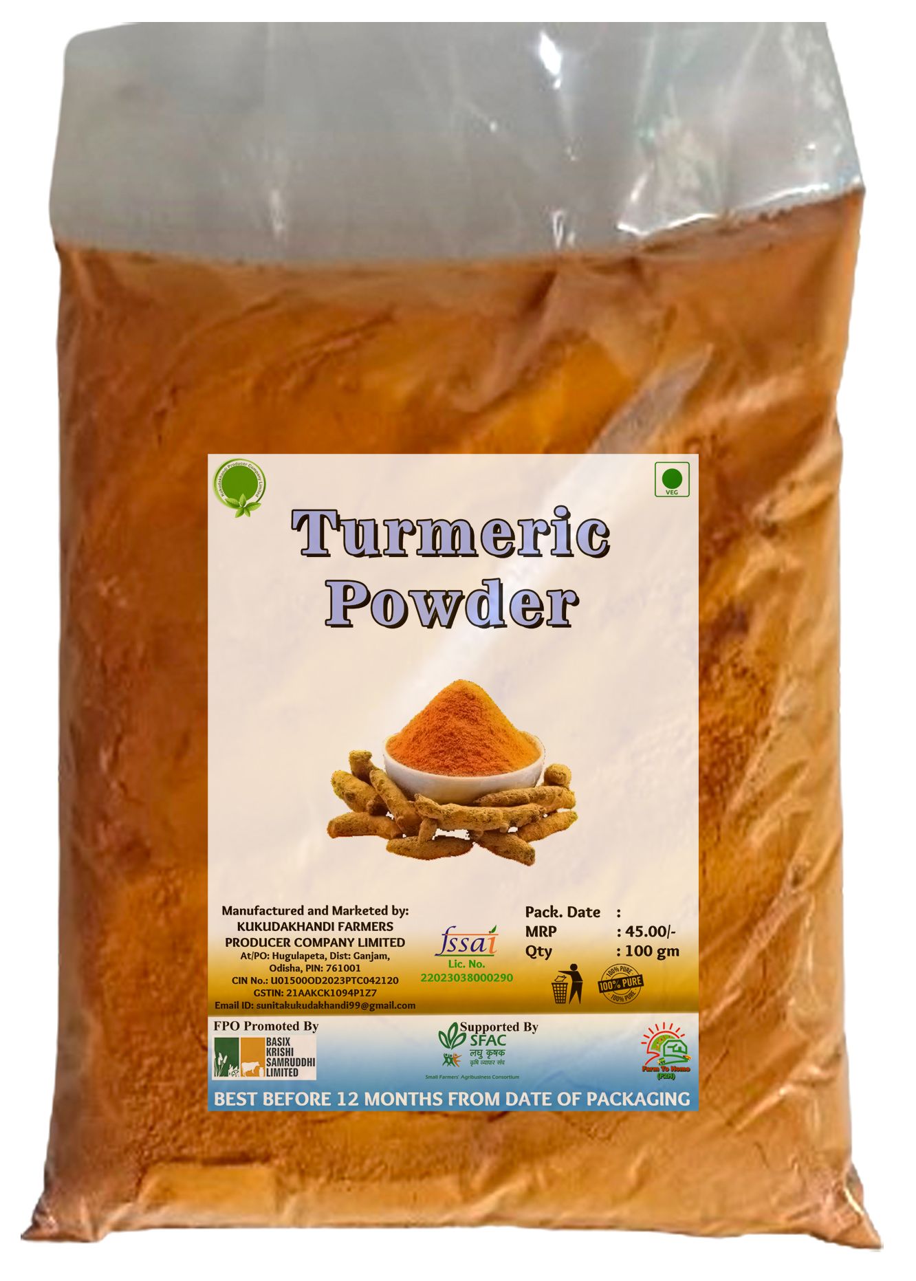 Organic Turmeric Powder 100gm