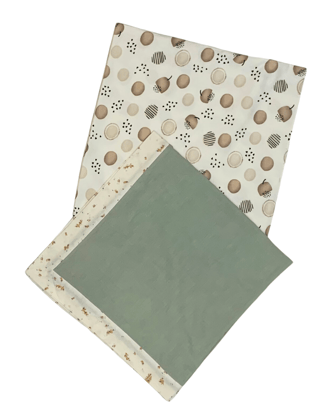 Set of 2 (Green + Polka Dot) | Cotton Baby Swaddles