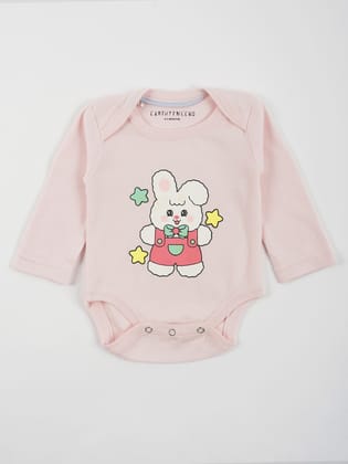 Pastel Pink Cotton Jersey Full Sleeves Onesie