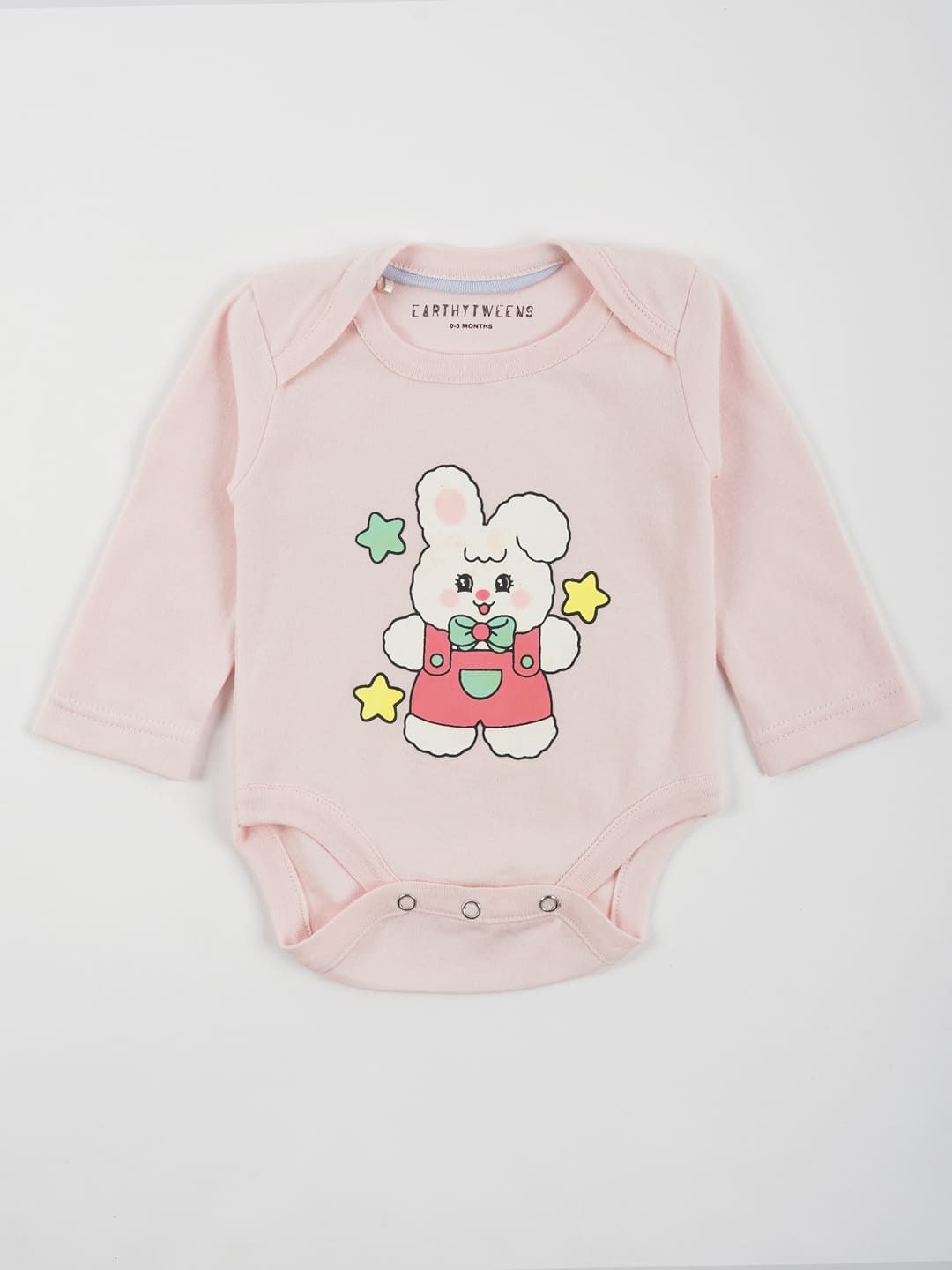 Pastel Pink Cotton Jersey Full Sleeves Onesie