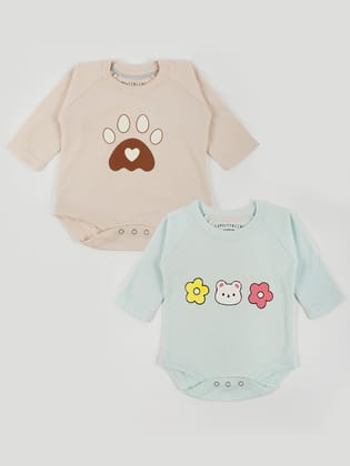 Baby Animal Printed Soft Toned Cotton Jersey Onesie Set