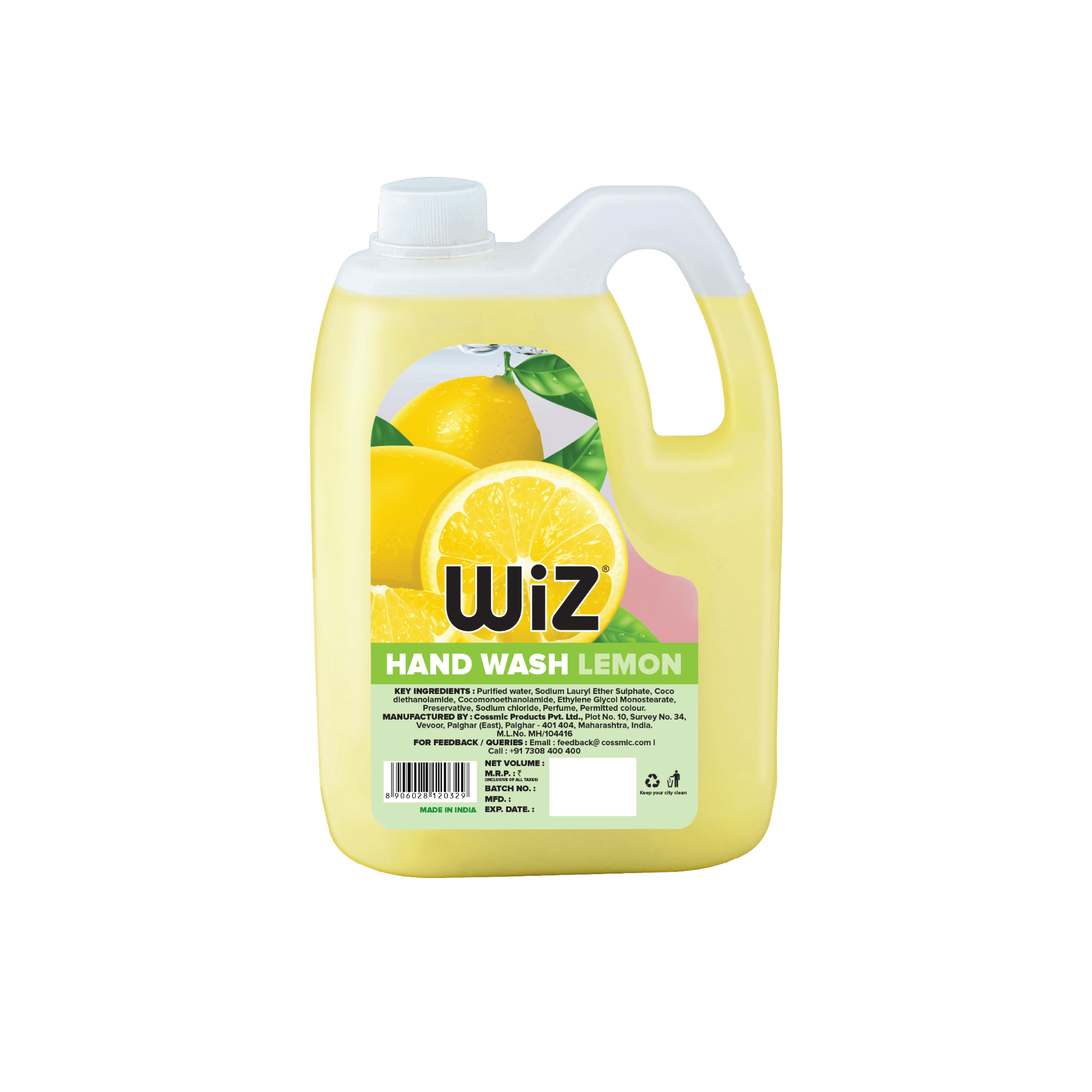 Wiz Lemon Handwash 5 L Refill Can