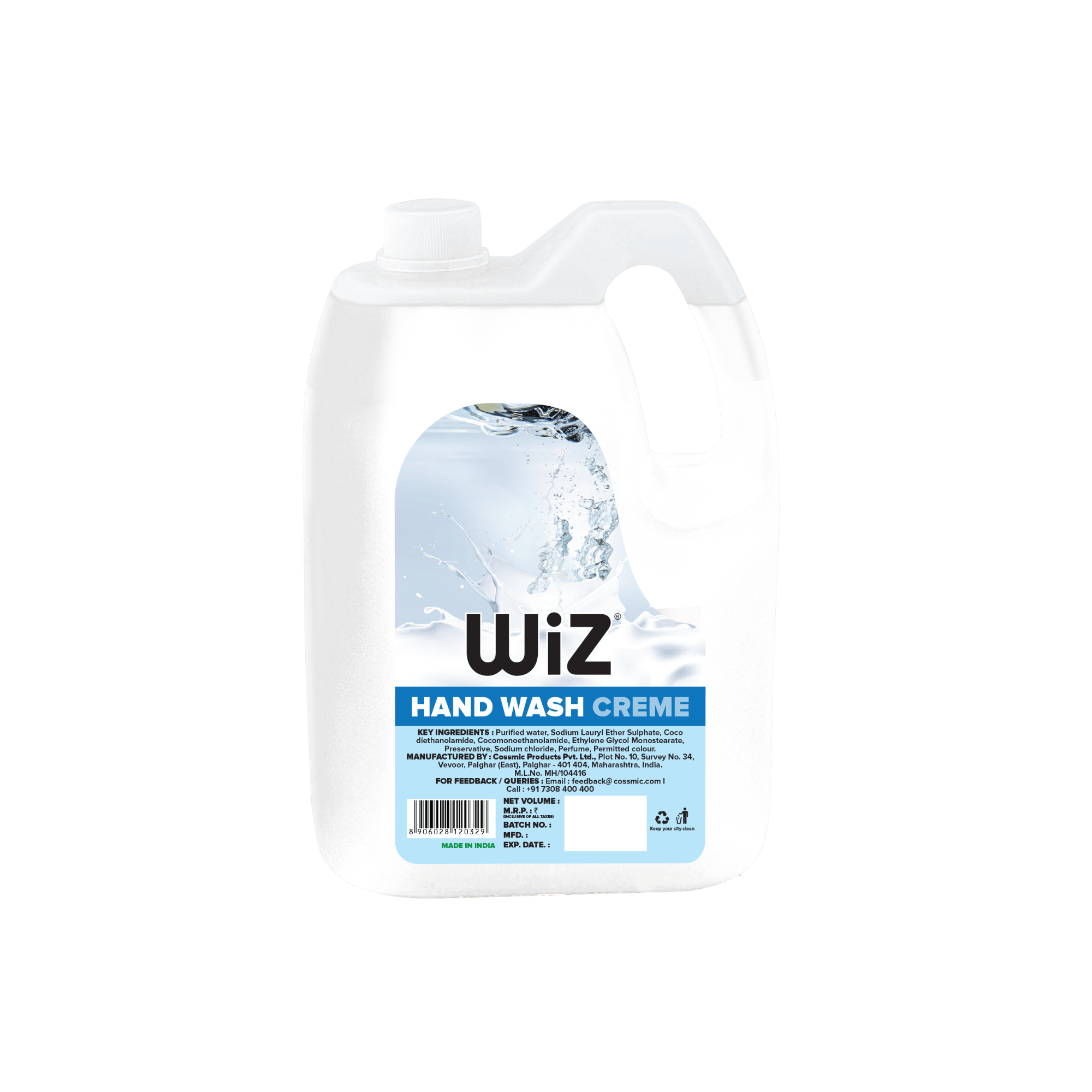 Wiz Creme Handwash 5 L Refill Can