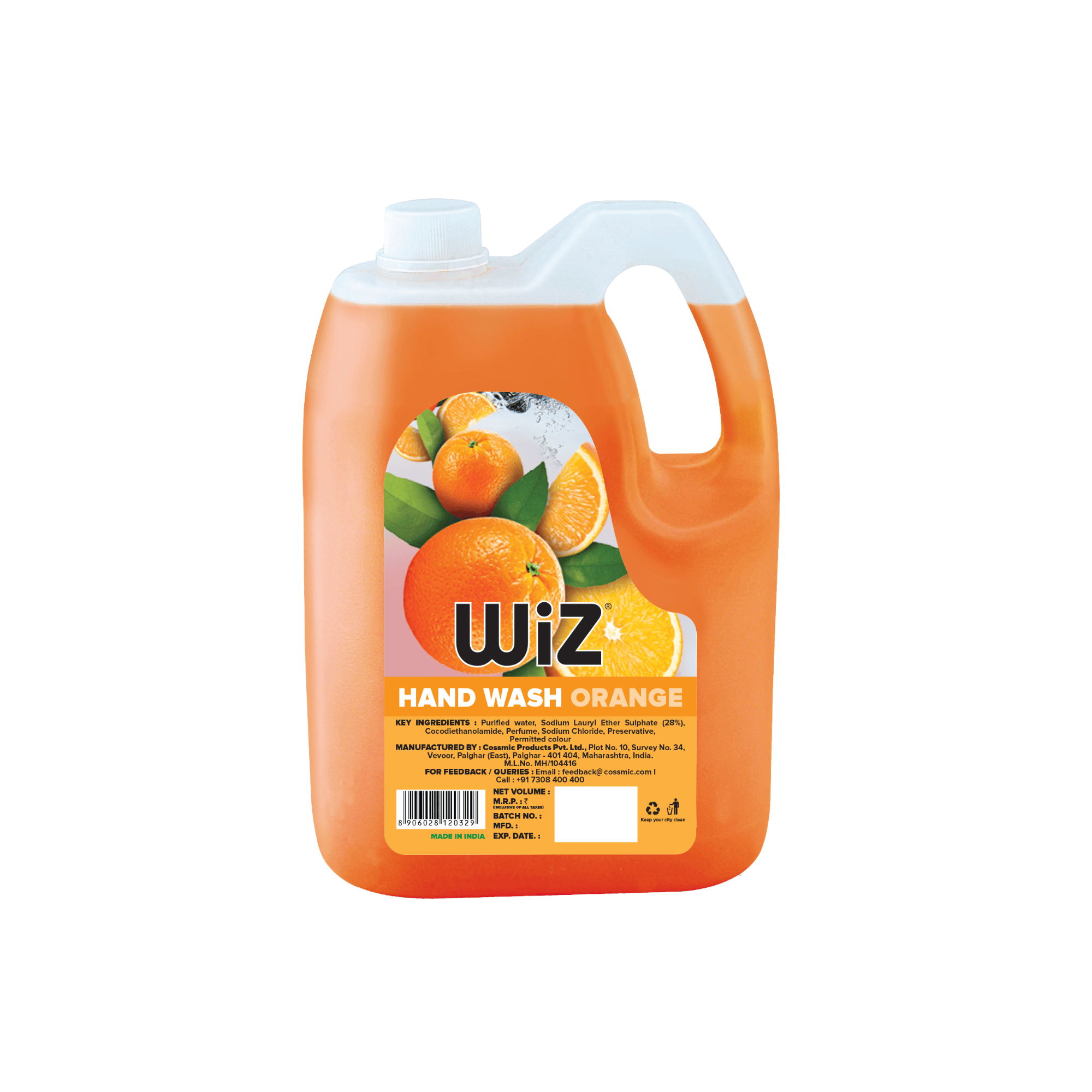 Wiz Orange Handwash 5L Refill Can