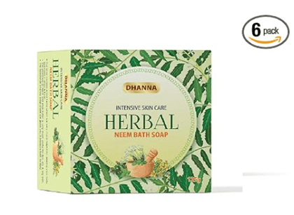 Dhanna Herbal Neem Bath Soap for All men and women intensive skin care pack of 6 (125g each)