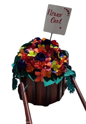  3D Flower Cart Pop Up Greeting Card