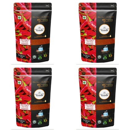 Neetacha Premium Cryogenic Teekha Lal Chilli Powder | 400g | Pack of 4 | Red Hot Chilli Powder | No Added Colours, Flavours, or Oil | Pure & Natural