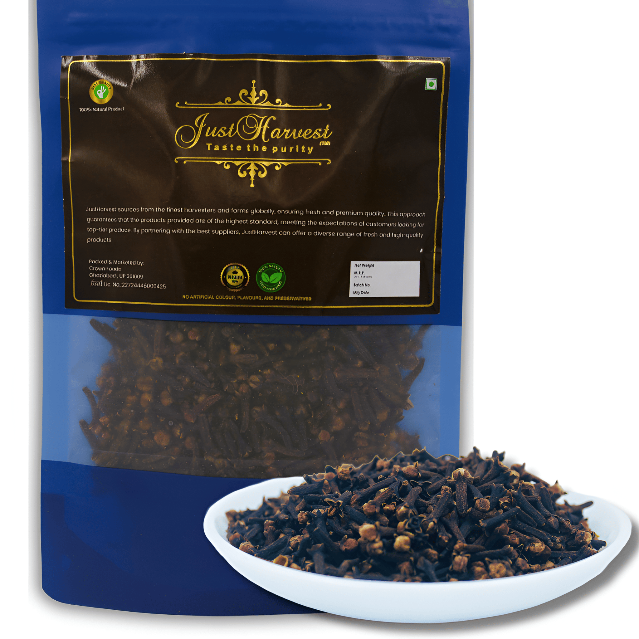 JustHarvest Whole Cloves (Laung), No artificial colours or preservatives (100, Grams)