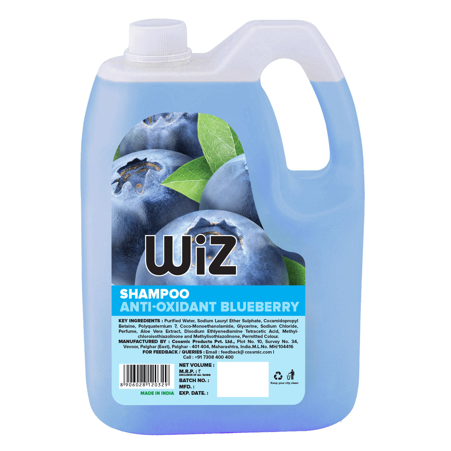 Wiz Blueberry Shampoo 5L Refill Can