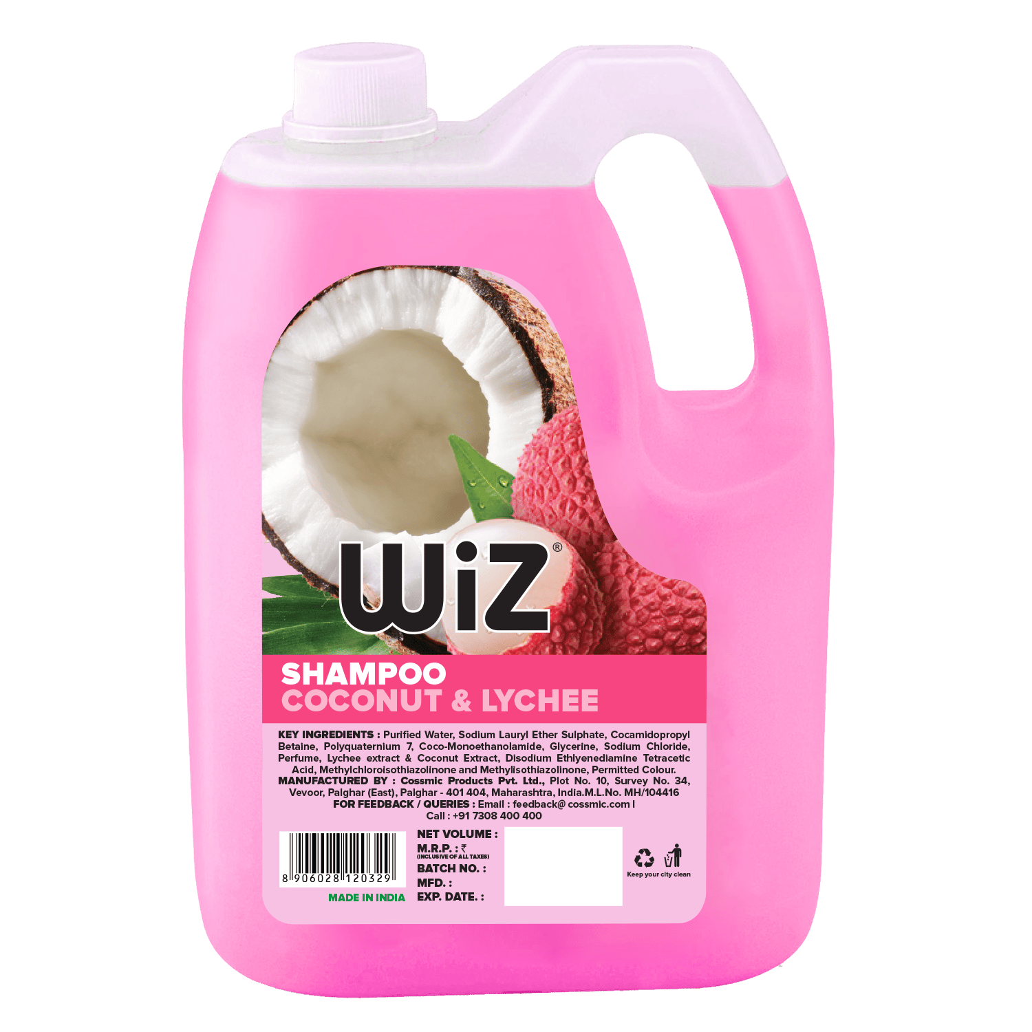 Wiz Coconut & Lychee Shampoo 5L Refill Can