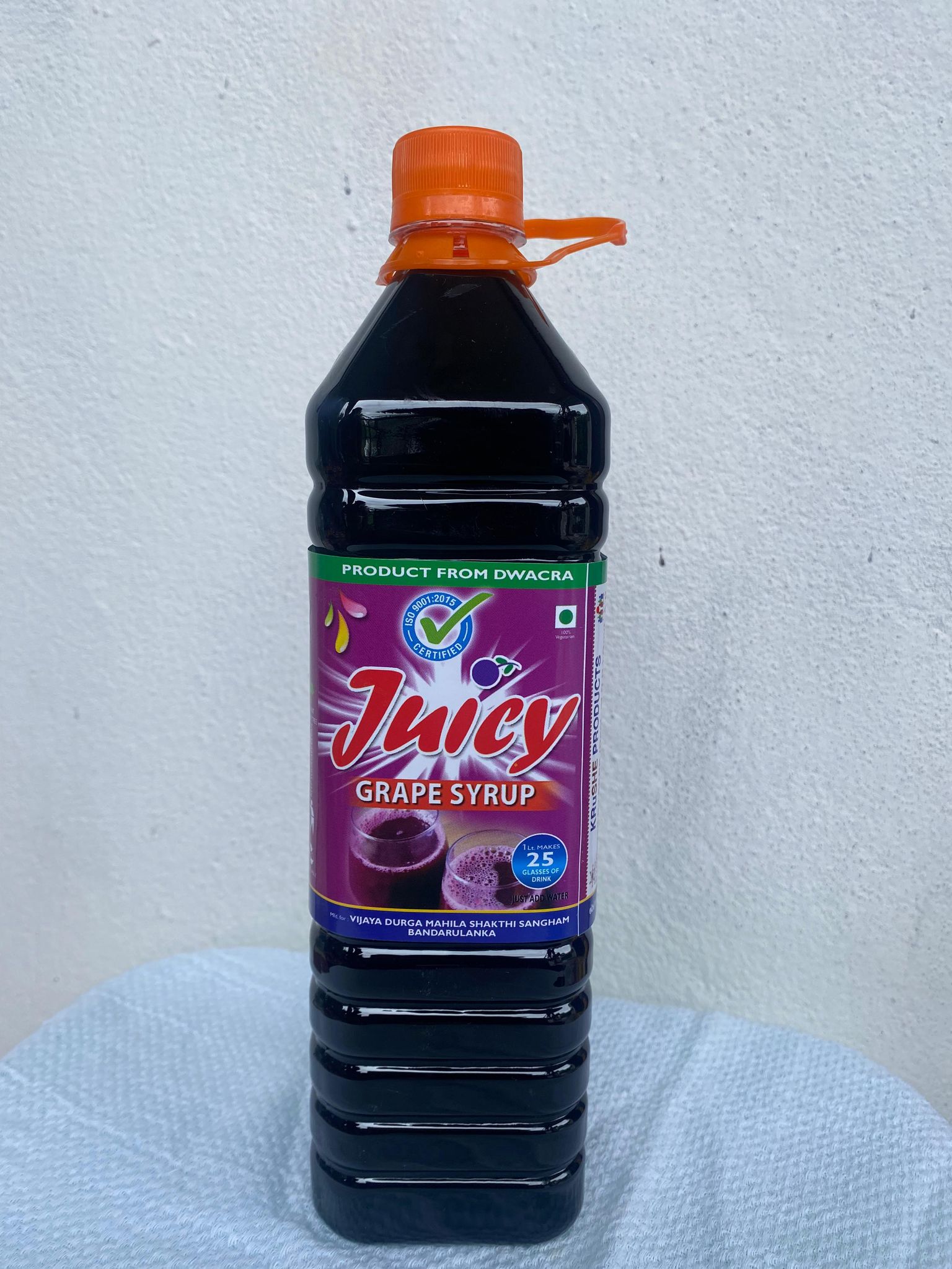  "Juicy Grape Syrup - 1Ltr | Makes 25 Glasses | 100% Vegetarian | Product of Dwcra"