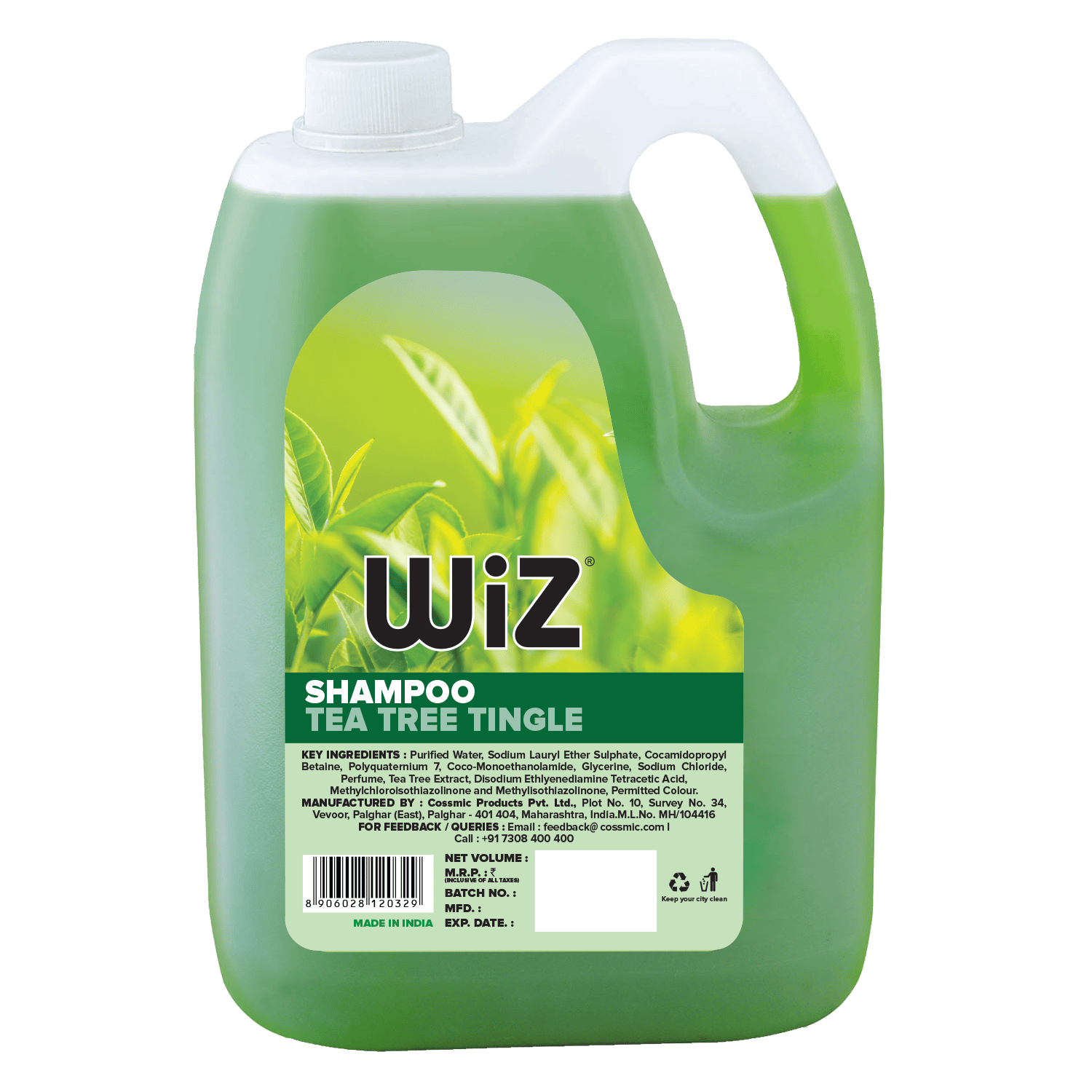 Wiz Tea Tree Tingle Shampoo 5L Refill Can