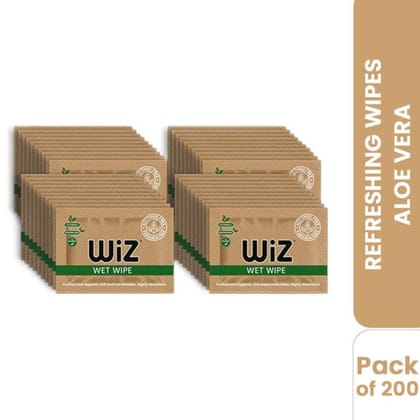 Wiz Refreshing Wipes Single (Pack of 200)