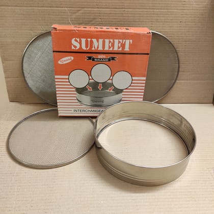 SUMEET - 3-Piece Stainless Steel Flour Strainer Sifter Sieve Set for Kitchen