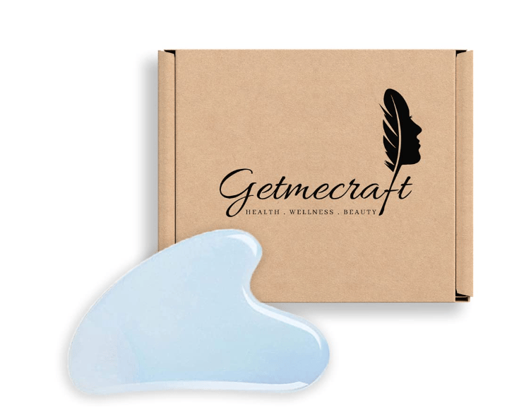 Getmecraft Gua Sha Scraping Massage Facial Tool Opalite Stone for Face Body SPA Acupuncture Therapy Trigger Point Treatment Removes Toxins Prevents Wrinkles