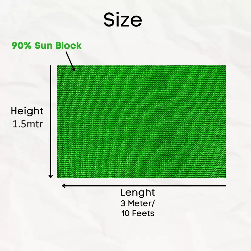 Greenery (5Ft'x10Ft')- Green Shade Net, 75% Sunlight Block For Gardening/Plants/Balcony Portable Green House  (Green)