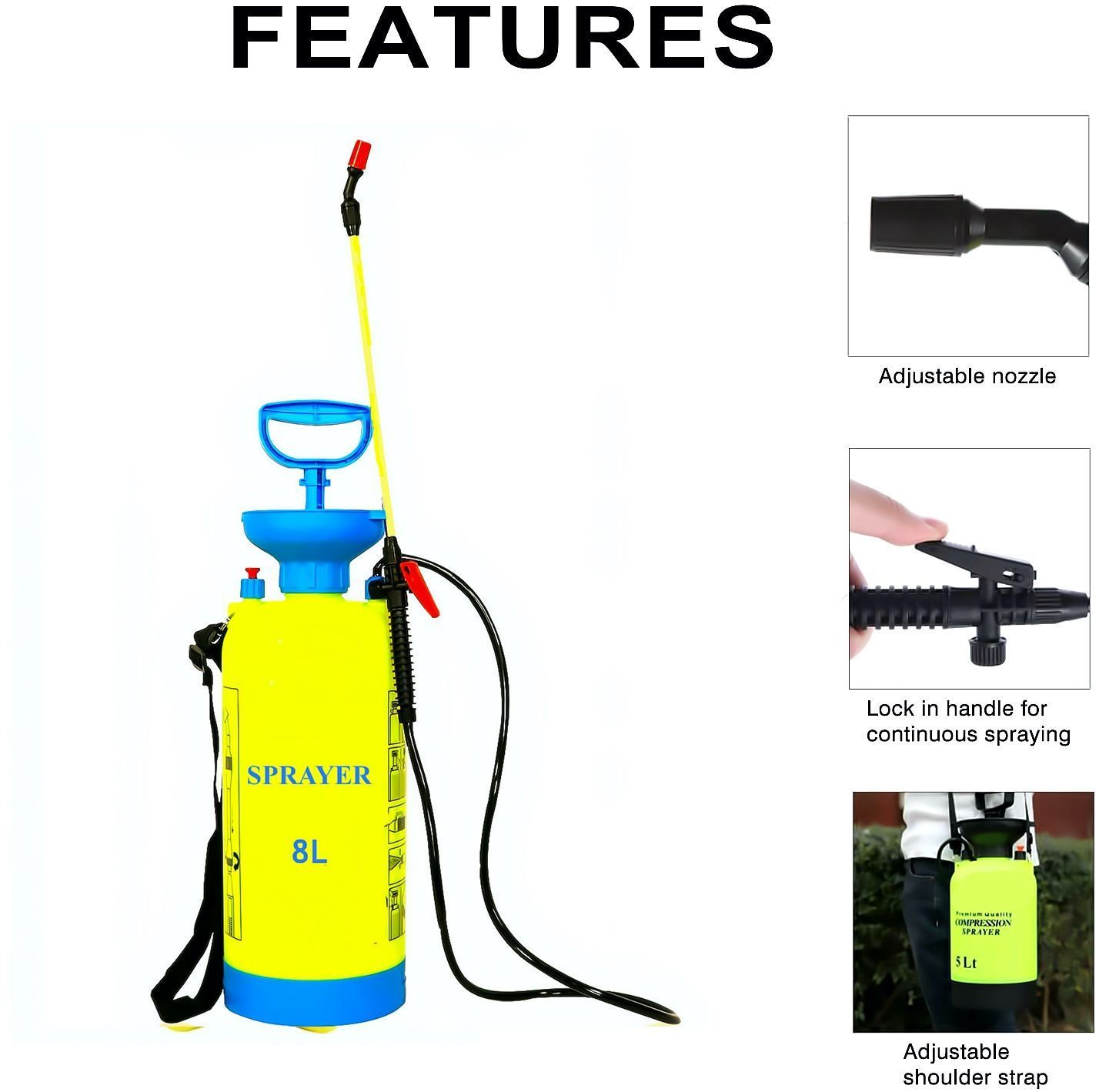 Greenery 8 Ltr Hand Held Sprayer  (Pack of 1)