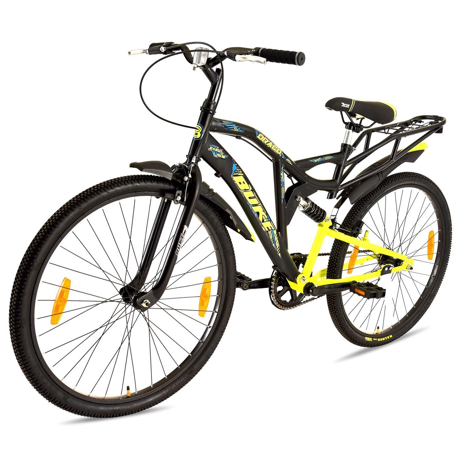 AVON Buke Draco 26T MTB|26Inch Wheel|18.5Inch Steel Frame| 26 T Hybrid Cycle/City Bike (Single Speed, Black)