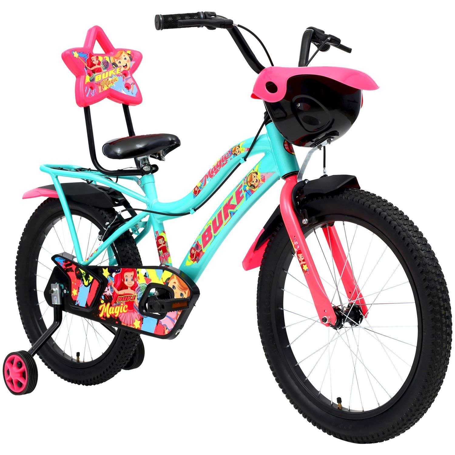 AVON Buke Magic 20T City Bike | 10Inch Frame| Broad Tyres 20T City Bike 20 T Hybrid Cycle/City Bike (Single Speed, Green, Pink)