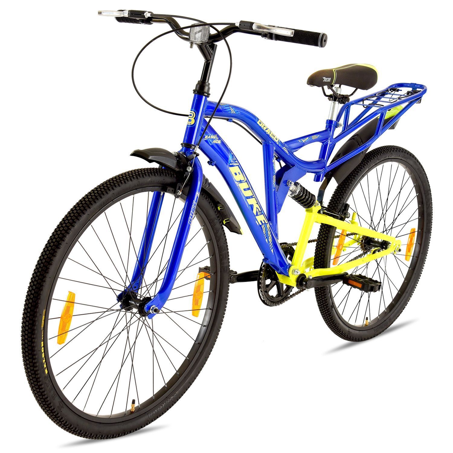 AVON Buke Draco MTB|18.5Inch Steel Frame| 26 T Hybrid Cycle/City Bike (Single Speed, Blue)