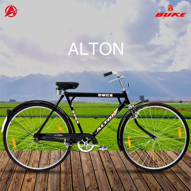 AVON Buke Alton Heavy Duty Super Power Men 22 Inch Frame 55m Steel Road Cycle 28 T Road Cycle Single Speed Black