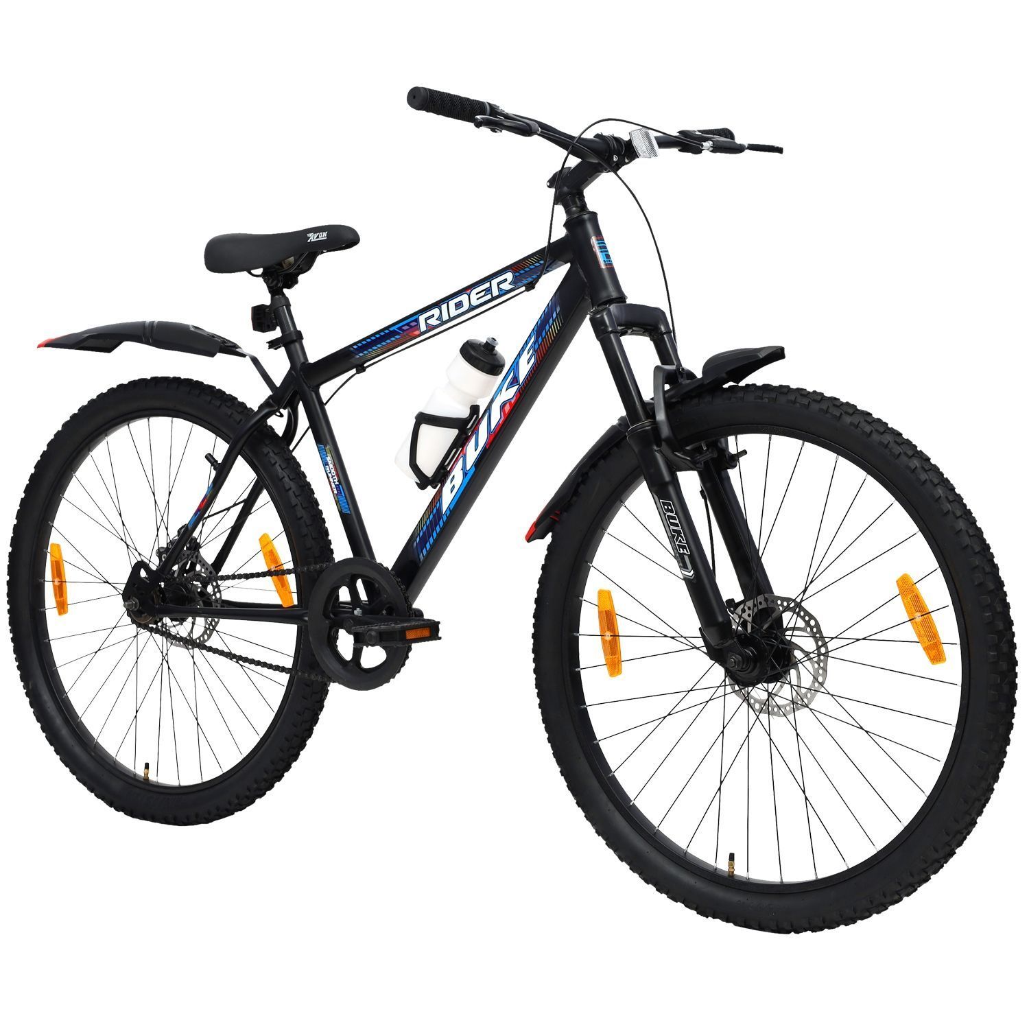 AVON Buke Rider 27.5T: Stylish Matt Black MTB with Suspension and Disc Brakes 27.5 T Mountain Cycle (Single Speed, Black)