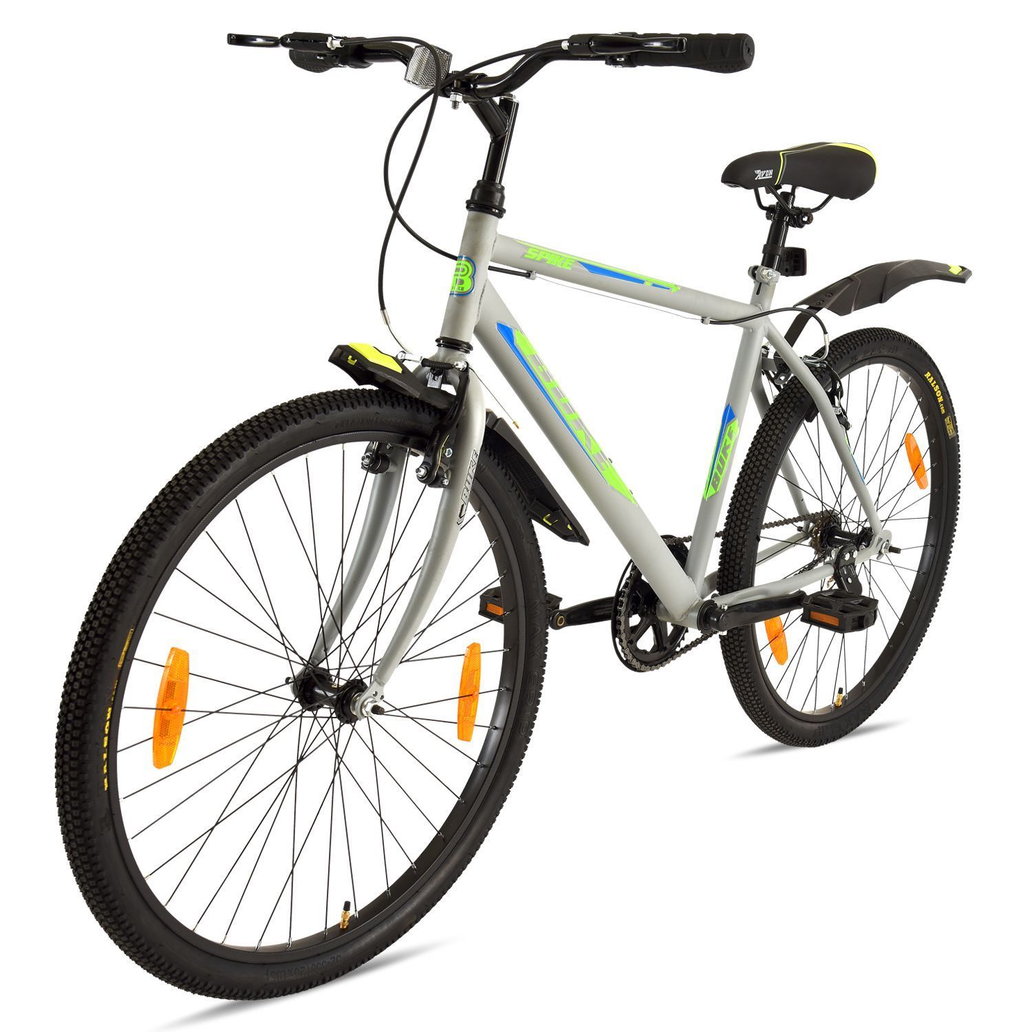 AVON Buke Spike 26T cycle 26Inch Wheel|18.5Inch Steel frame| 26T City Bike 26 T Hybrid Cycle/City Bike (Single Speed, Silver)