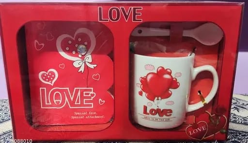 Romantic Couple Gift Set: Includes a Mug & Spoon