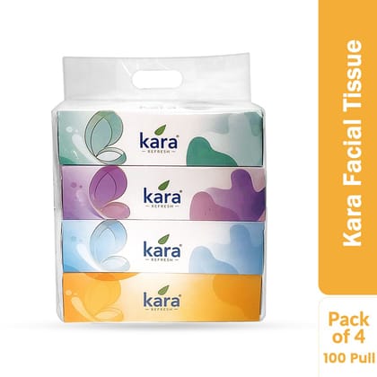 Kara Facial tissue 100 pulls (Pack of 4)