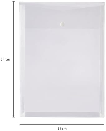 A4 Size Clear Plastic Envelopes with Snap Button