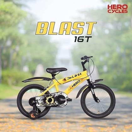 Hero Blast 16T Single Speed Kids Bicycle with Mudgaurd | Easy Self Assembly | Yellow | Ideal for Kids | 95% Assembled Cycle