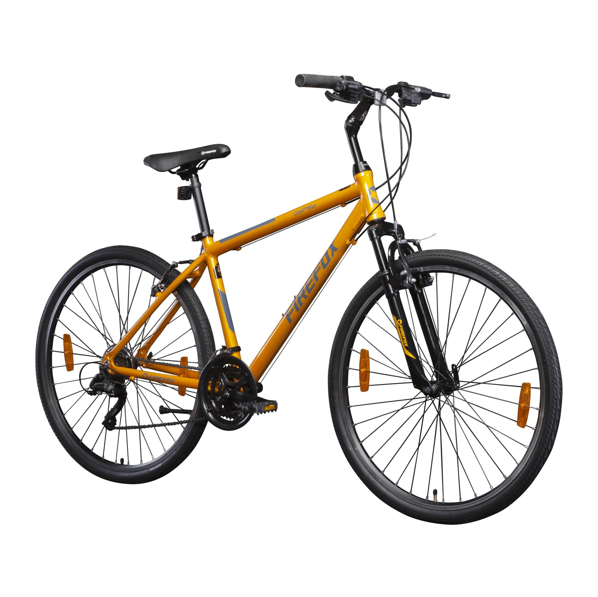 FIREFOX Gypsy 700C 21 Gears Hybrid Bicycle for Mens | Yellow | Frame:18 Inches | 21 Speed | 98% Assembled Cycle