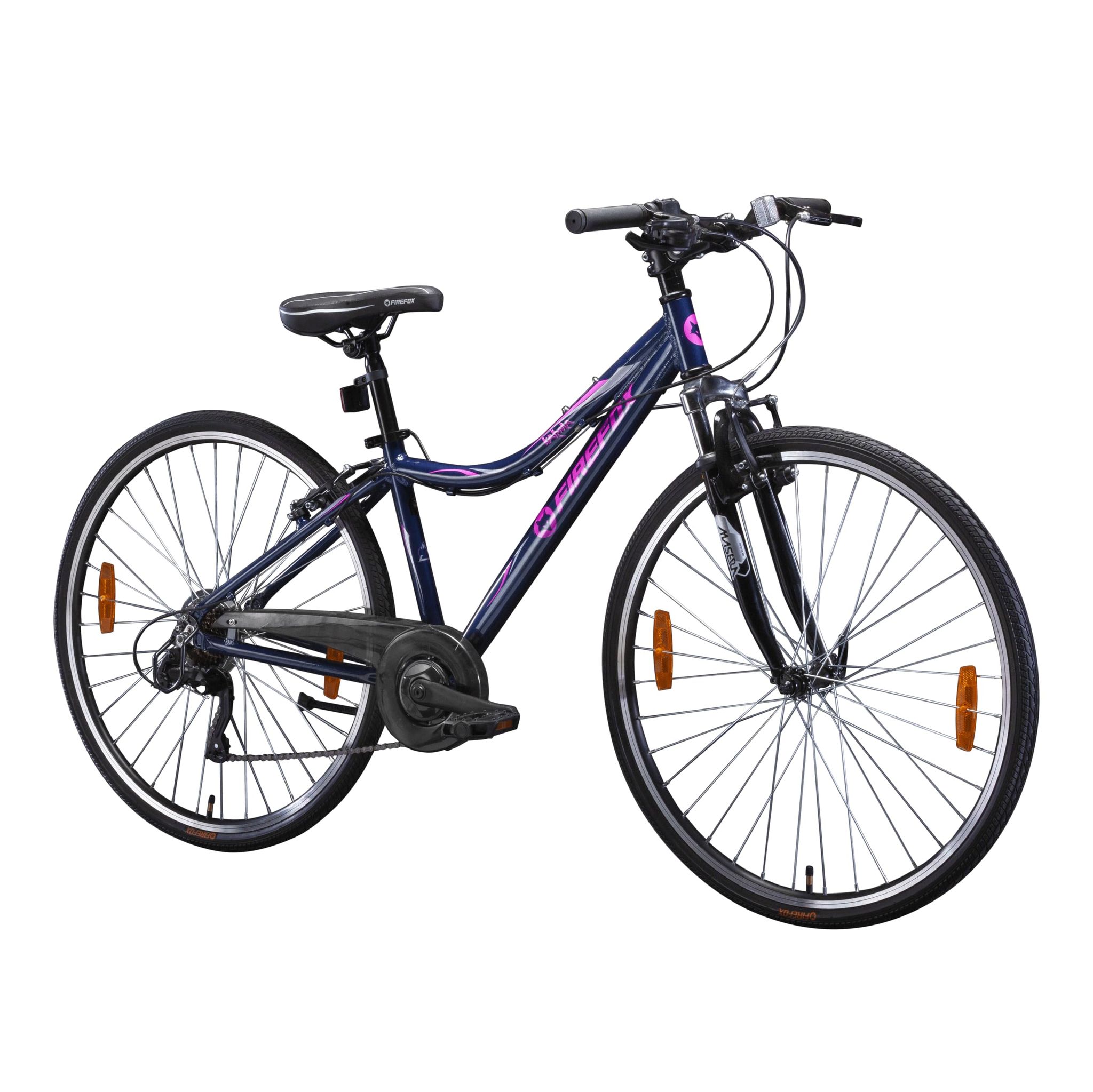 FIREFOX Karma 700C 7 Gears Hybrid Bicycle for Mens | Blue-Black | Frame:15 Inches | 7 Speed | 98% Assembled Cycle