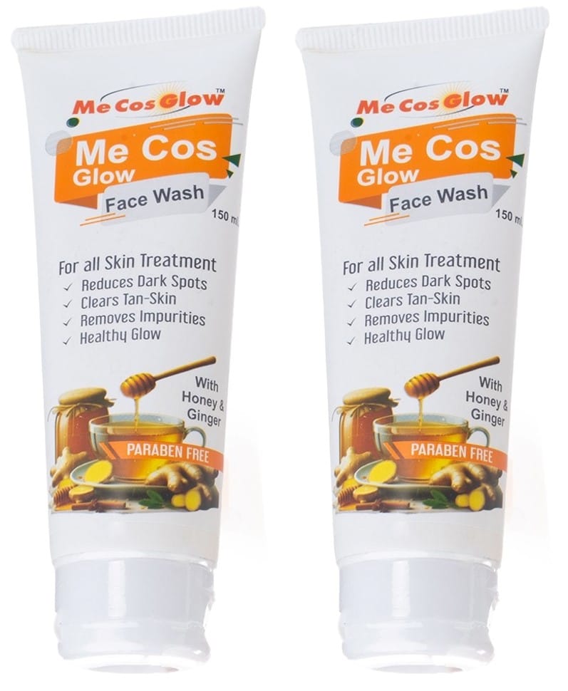 Me Cos Glow Honey Ginger Face Wash - Gentle Cleansing, Natural Glow, Antioxidant-Rich Formula for All Skin Types - 150ml | Pack of 2