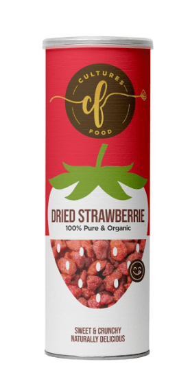 Cultures Food Organic Dried Strawberry (200g), High Antioxidants, Immunity Booster, Zero Cholesterol, True Fruit, Gluten Free