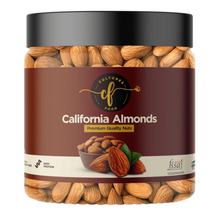 Cultures Food Premium Raw California Almonds Badam Giri (1Kg), Unsalted, Crunchy, Non-GMO, Gluten-Free, 100% Natural, Zero Preservatives, Immunity Booster, Rich In Fiber, Iron and Calcium