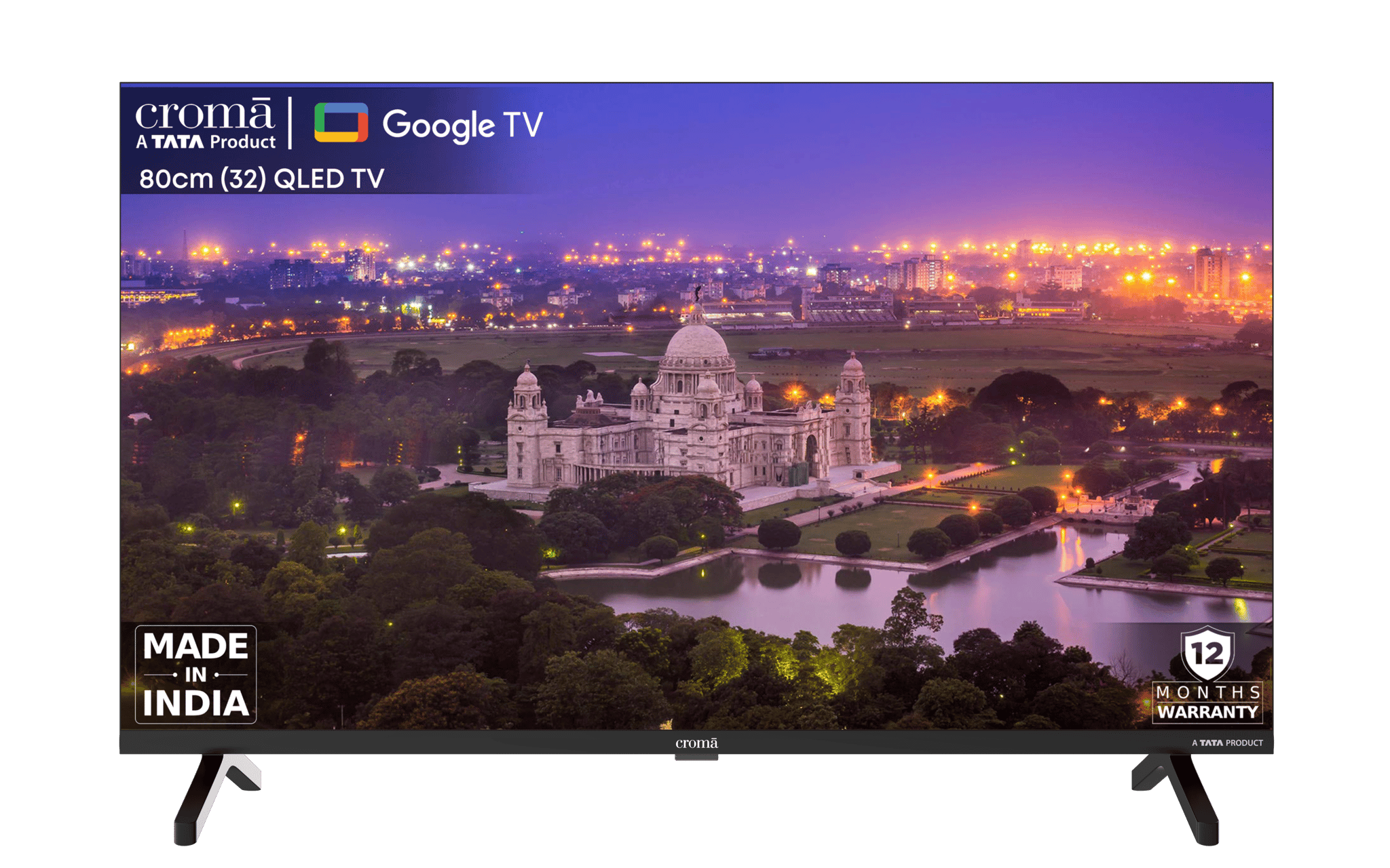 Croma 32 inchHD Ready QLED Smart Google TV with Dolby Audio (2024 model)