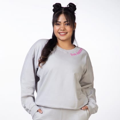 Vibe Check Sweatshirt - Ivory Grey