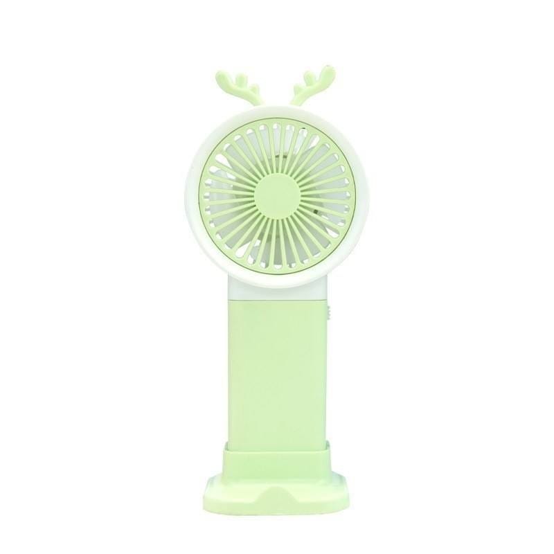 **Rechargeable Mini Fan, Cute Deer Portable Handheld Fan with 3 Speeds, Small Personal Fan for Home Office Travel (Green)**