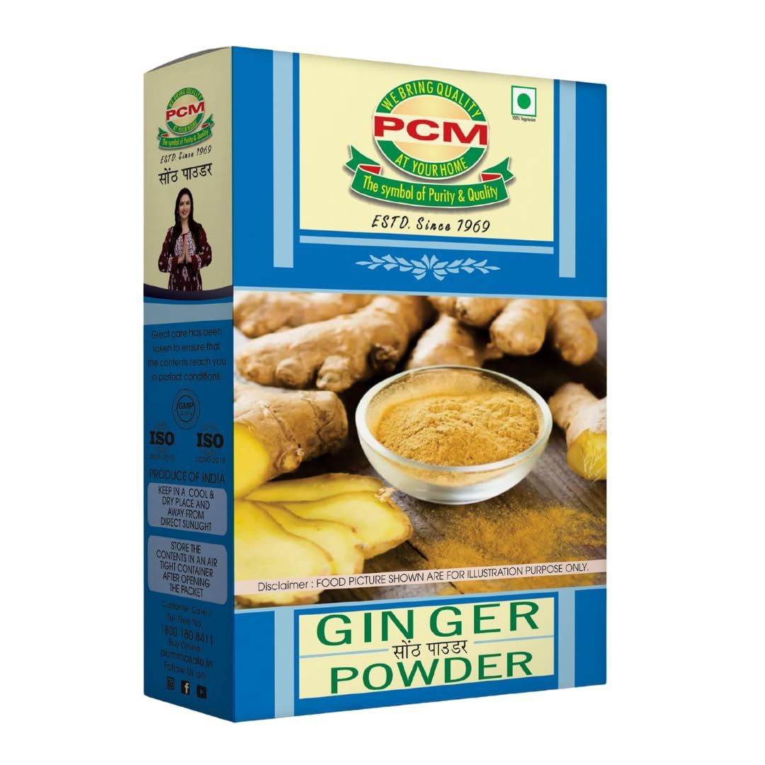 PCM Ginger Powder (Sonth Powder) - 100g - Dried Ginger Powder for Tea, Cooking & Masalas