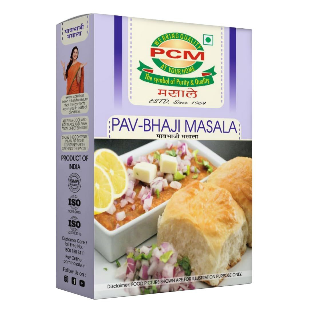 PCM Pav Bhaji Masala - 100g and 500g - Experience the Rich Aroma and Taste of Traditional Pav Bhaji