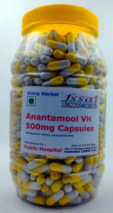 Anantamool VH Herbal Supplement 500mg Capsules