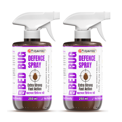 PrettyBUYERS Bed Bug Defence Spray Safe to Use | Bedbug Killer | Khatmal Spray | 250MLx2