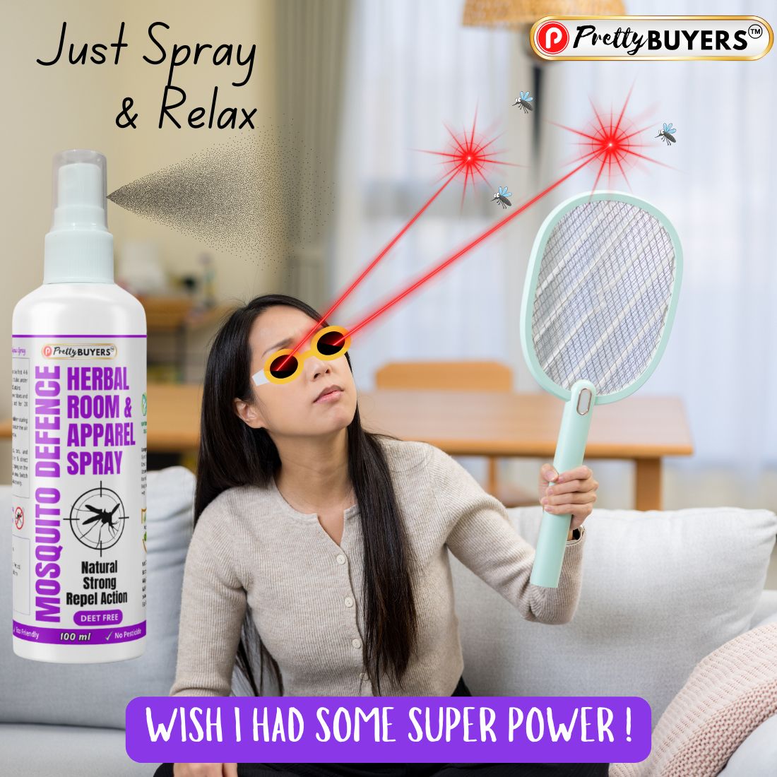 PrettyBUYERS Herbal  Mosquito Repellent Spray | Effective Mosquito Spray | 100MLx1