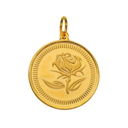 Sri Jagdamba Pearls 22kt 2 Gram Flower Gold Coin cum Pendant