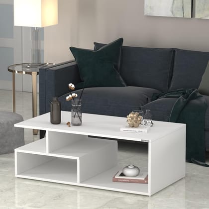 hukamart  ; Engineered Wood Coffee Table/Centre Table/Tea Table for Living Room (White, Matte Finsh)