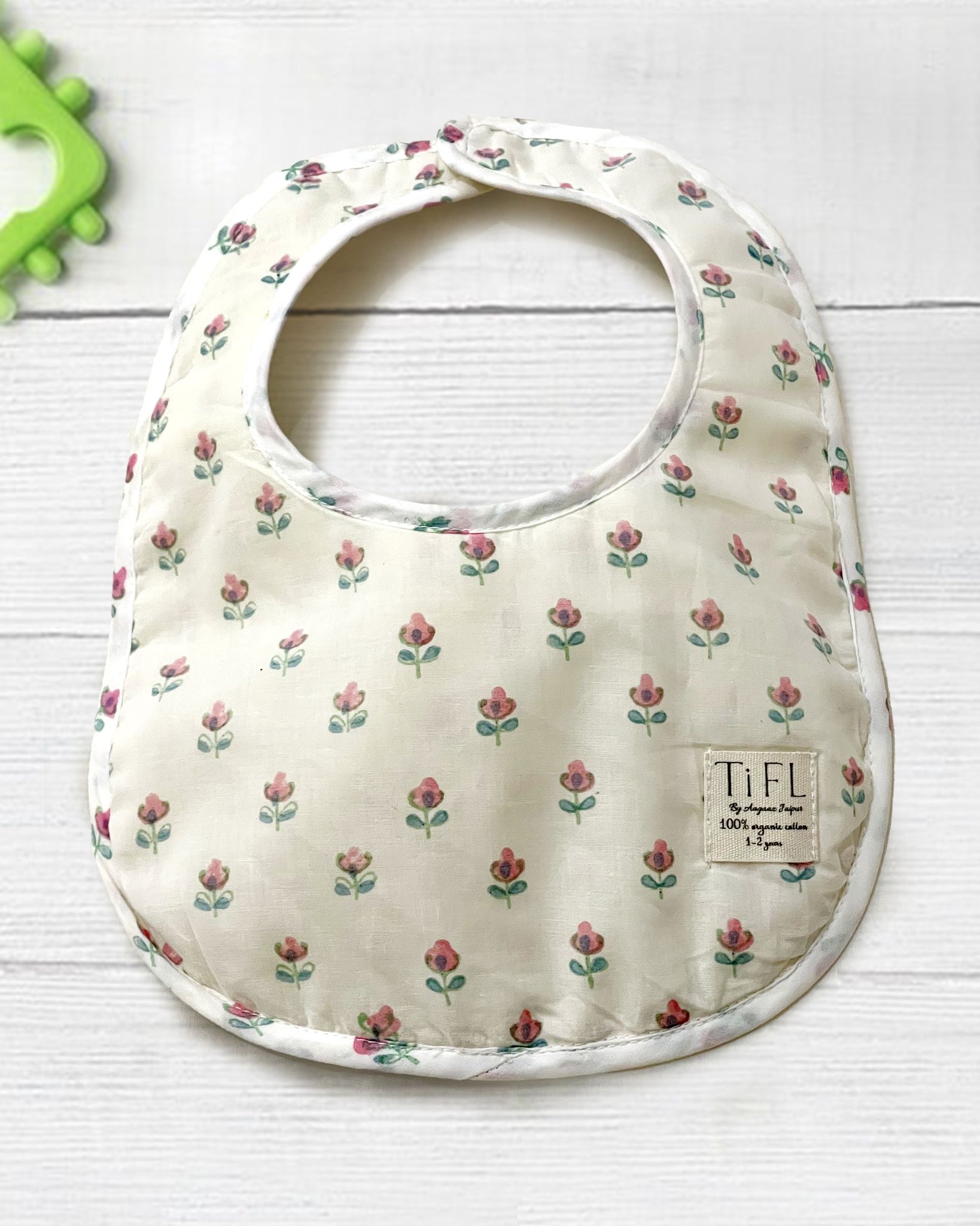 Organic Cotton Bibs in Tropical Flowers by Aagaaz Jaipur