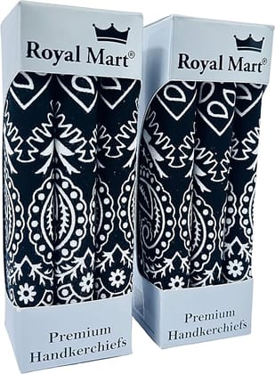 Royal Mart Black Men & Women Printed Bandana (Pack of 6)