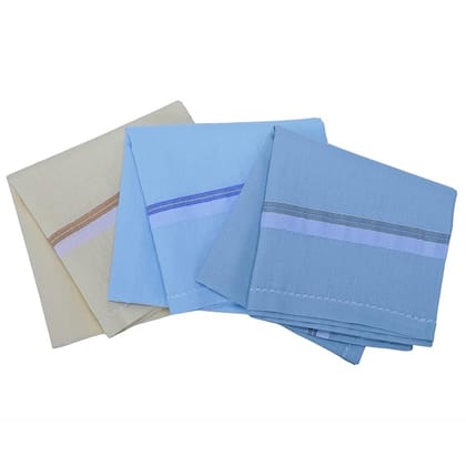 Royal Mart Men's Light Color Striped Premium Handkerchief - Pack of 3