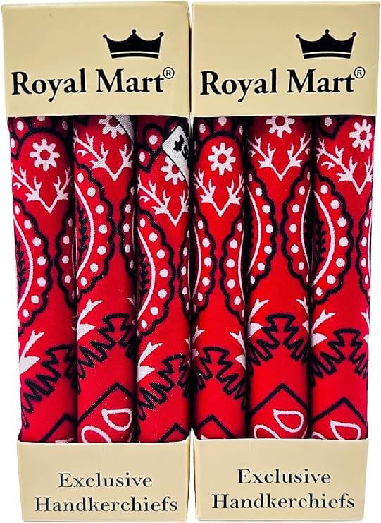 Royal Mart Red Men & Women Printed Bandana (Pack of 6)